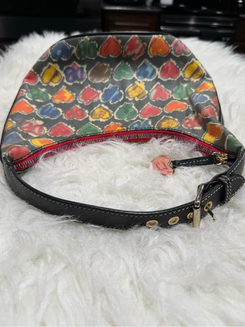 Vintage Y2K Dooney & Bourke Crayon Colors Hearts Small Shoulder Bag Purse